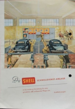 Shell "Die Schnelldienst-Anlage" 1952 Tankstellen-Prospekt (7347)